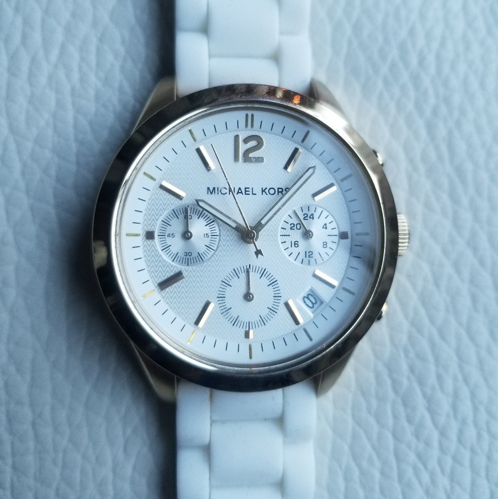 White polyurethane Michael Kors watch MK5406